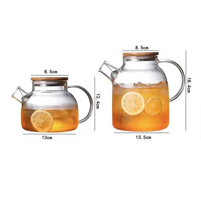 Creative Glass Teapot Large Capacity Cold Water Jug Tea Pot Fruit Juice Green Te