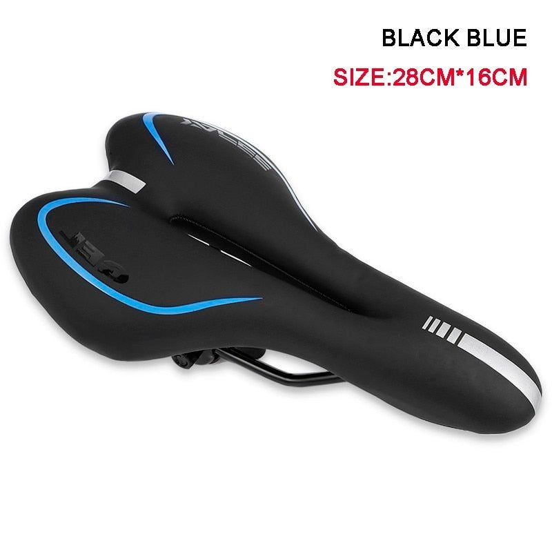 GEL Reflective Shock Absorbing Hollow Bicycle Saddle PVC Fabric Soft Mtb Cycling Road Mountain Bike Seat Bicycle Accessories