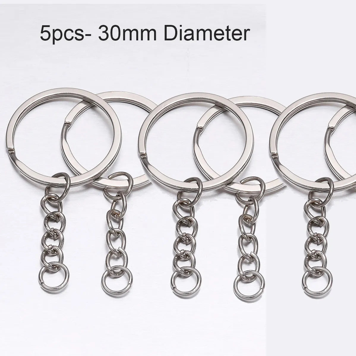 Silver Plated Metal Blank Keyring Keychain Split Ring Keyfob Key Holder Rings Women Men DIY Key Chains Key Ring Accessories