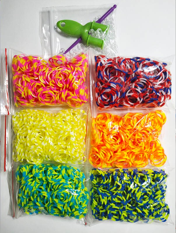 1800pcs Rubber Loom Bands Diy Toys for Kids Lacing Bracelets Girls Hair Rubber Bands Refill Make Woven Bracelet