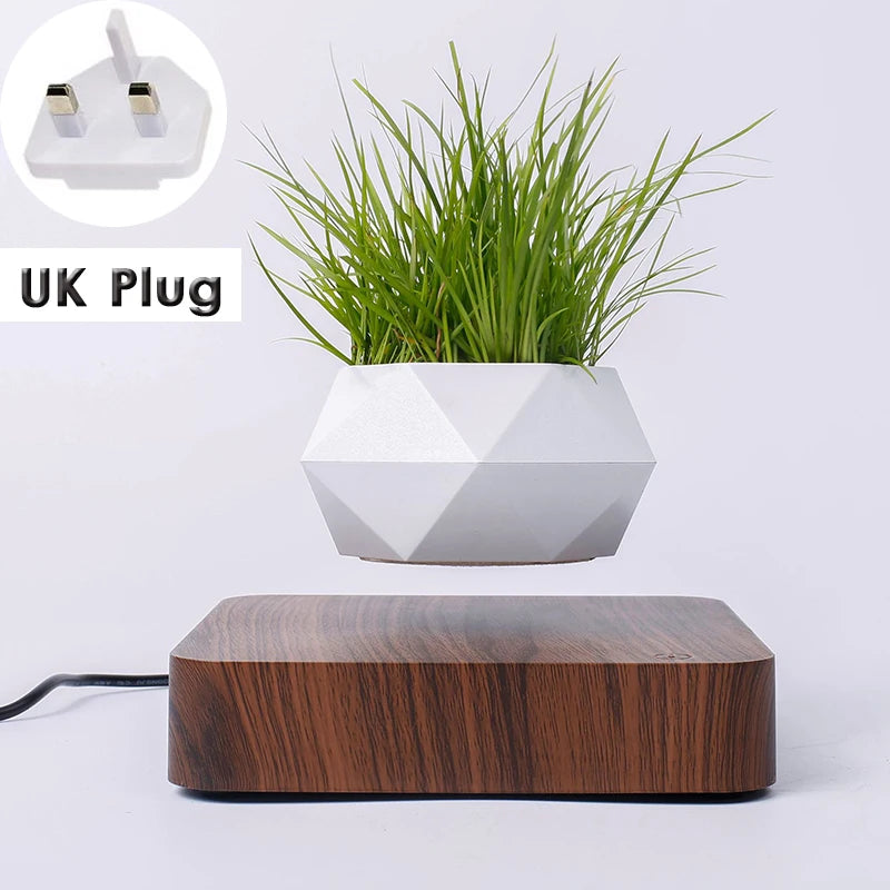 Levitating Air Bonsai Pot Rotation Planters Magnetic Levitation Suspension Flower Floating Pot Potted Plant Desk Decor