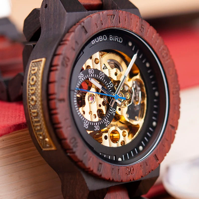 Personalized Watch Men BOBO BIRD Wood Automatic Watches Relogio Masculino Custom Anniversary for Him Engraving