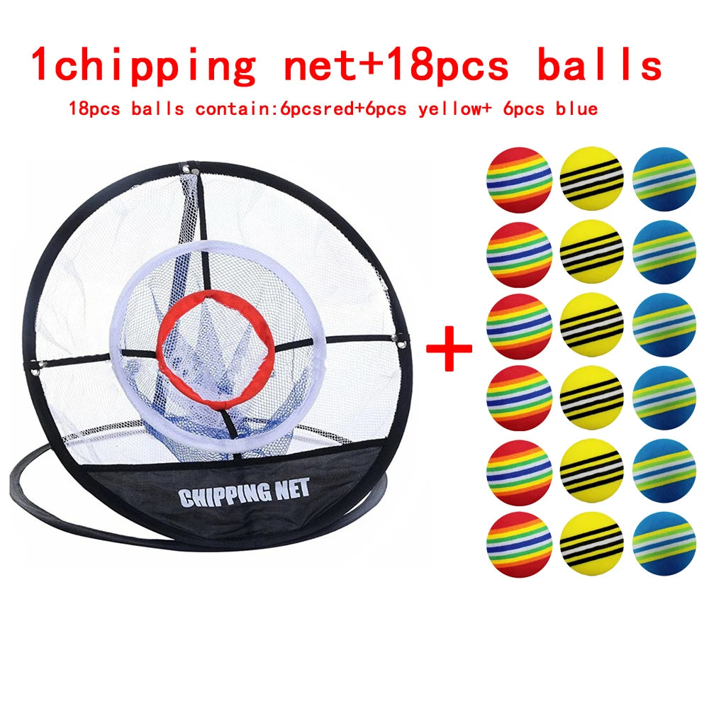 GOG Golf Pop UP Indoor Outdoor Chipping Pitching Cages Mats Practice Easy Net Golf Training Aids Metal + Net