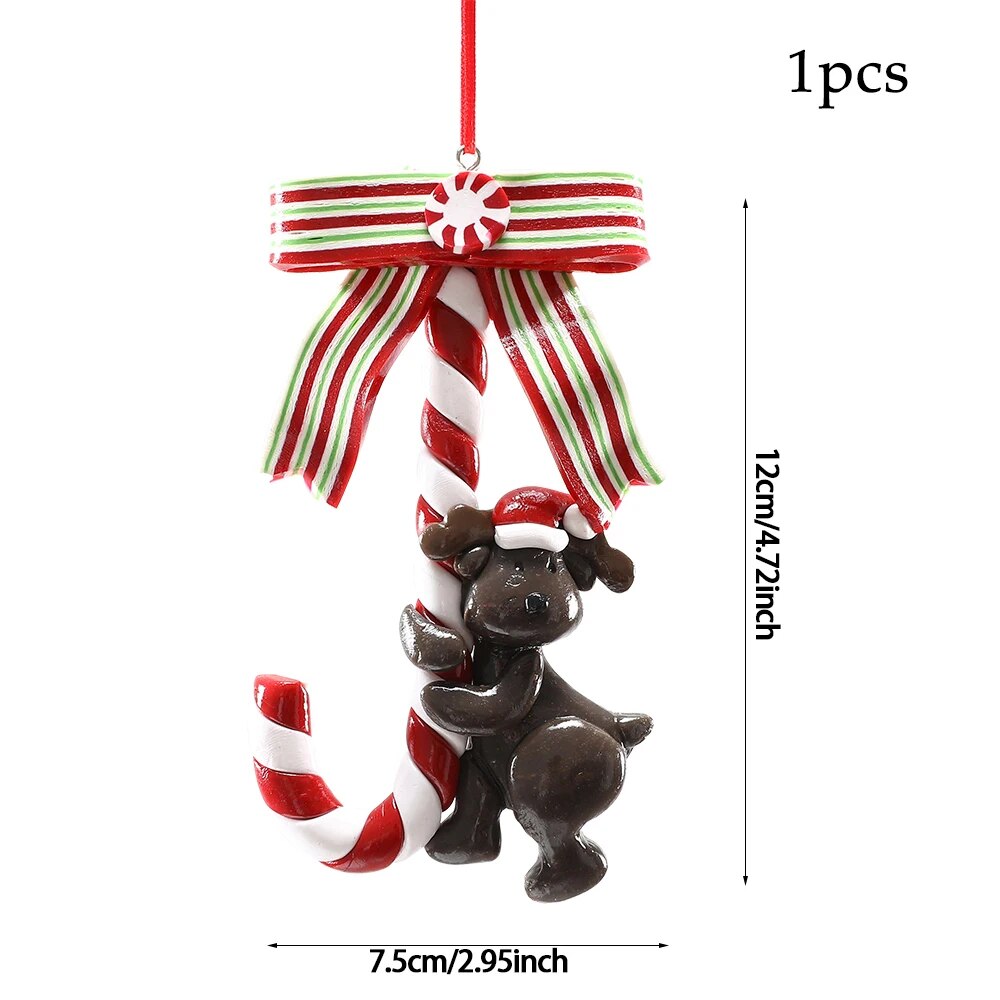 Multi Size Red and White Christmas Candy Canes Christmas Balls Christmas Tree Pendant Family Christmas Decoration New Year