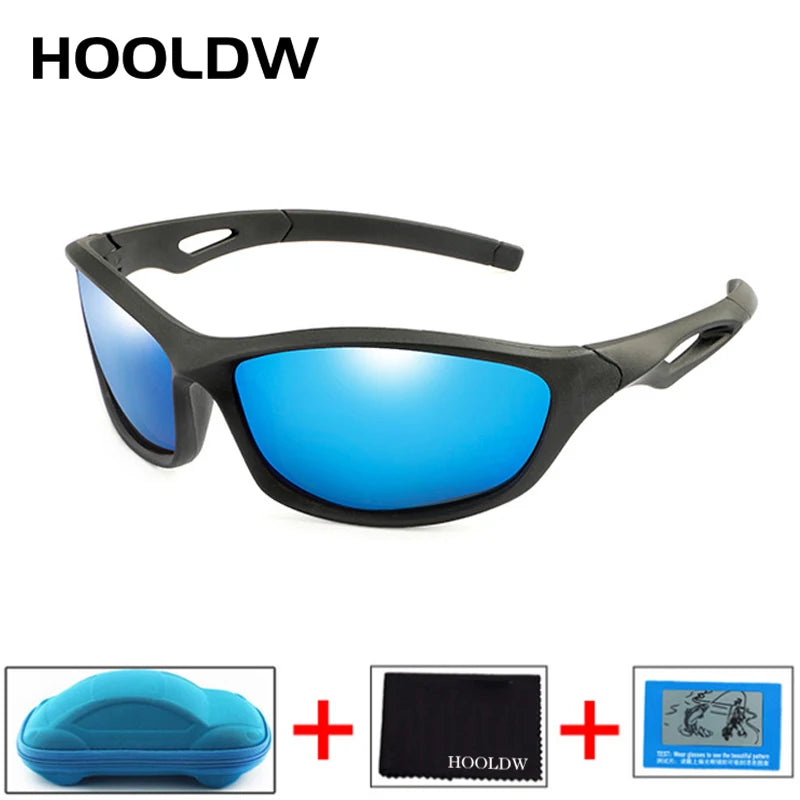 HOOLDW New Children Sunglasses Polarized Sun Glasses Silicone Flexible Baby Kids Glasses Boys Girls Sport Goggles UV400 Eyewear
