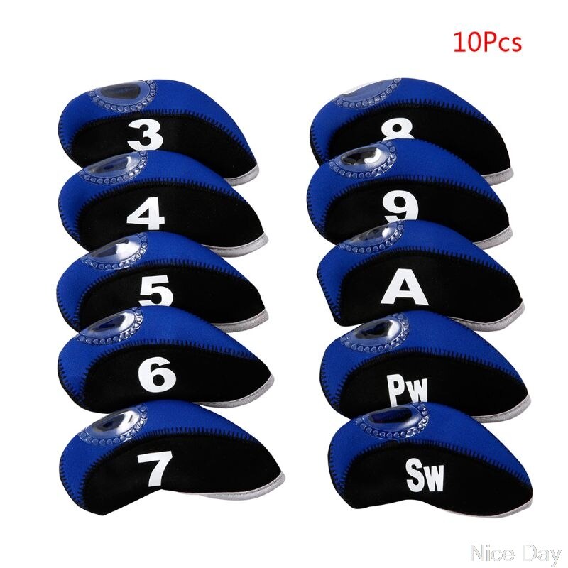 9/10/12Pcs Portable PU Golf Club Iron Head Covers Protector Golfs Head Cover Set D11 19 Dropship