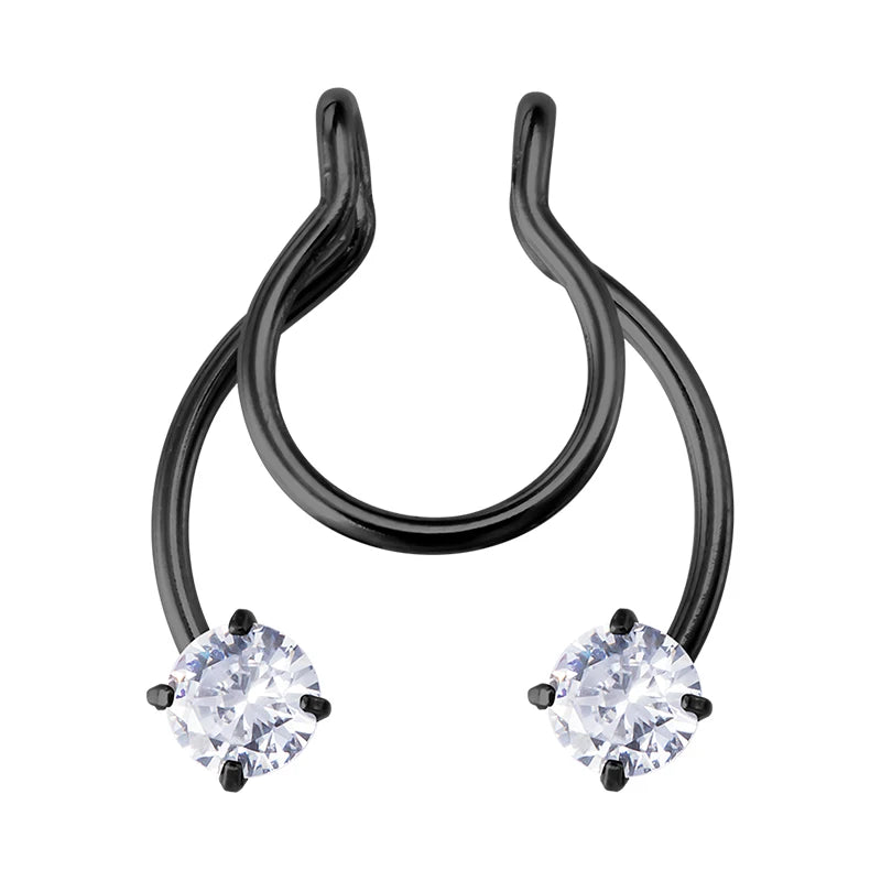 1-5pcs Steel 20G Dainty Faux Nose Rings Fake Septum Rings Hoop Nostril Piercing Fake Clip on Nose Rings Oreja Piercings Jewelry