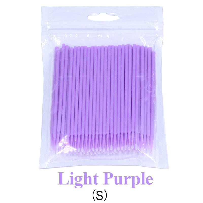 Kekelala 100pcs/Bottle Eyelash Extension Cleaning Swabs Lash Lift Glue Remover Applicators Microblade Makeup Micro Brushes Tool