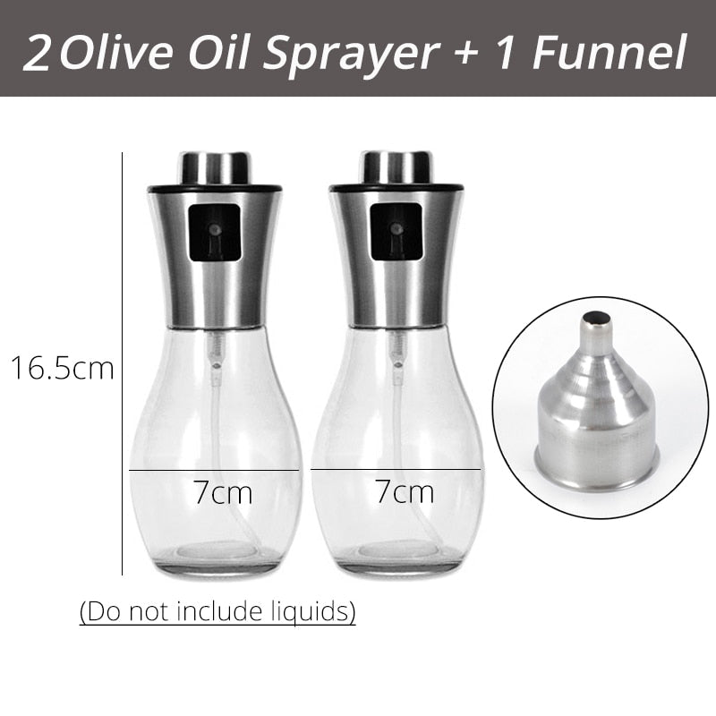 Olive Oil Sprayer Dispenser for Bbq/Cooking/Vinegar Glass Bottle With Leak-Proof, Spice Drops Jar Seasoning Kitchen Tools