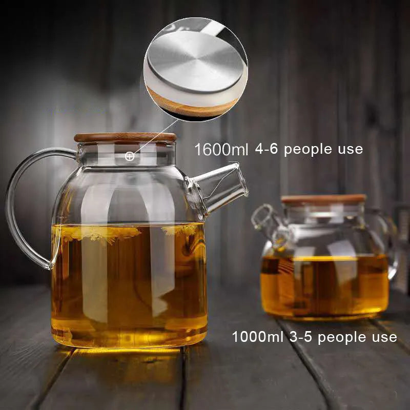 Creative Glass Teapot Large Capacity Cold Water Jug Tea Pot Fruit Juice Green Te