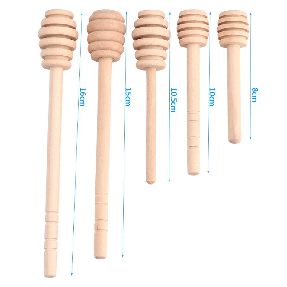 50Pcs Long Handle Wood Honey Spoon Mixing Sticks Dipper Honey Extractor for Honey Jar Coffee Milk Tea Supplies Kitchen Tools