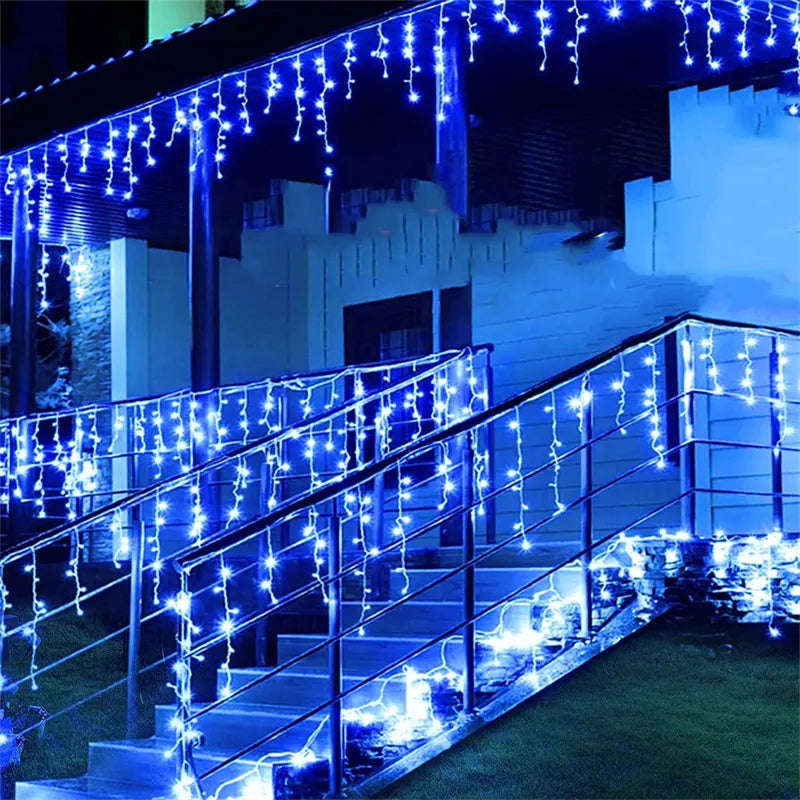 Christmas Lights Waterfall Outdoor Decoration 5M Droop 0.4-0.6m Led Lights Curta