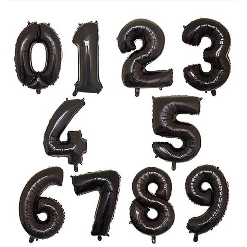 42 Pack Halloween Pirate Ship Balloon Set Gold 0-9 Number Birthday Party Wedding Baby Shower Kids Helium Ball Halloween Decorati