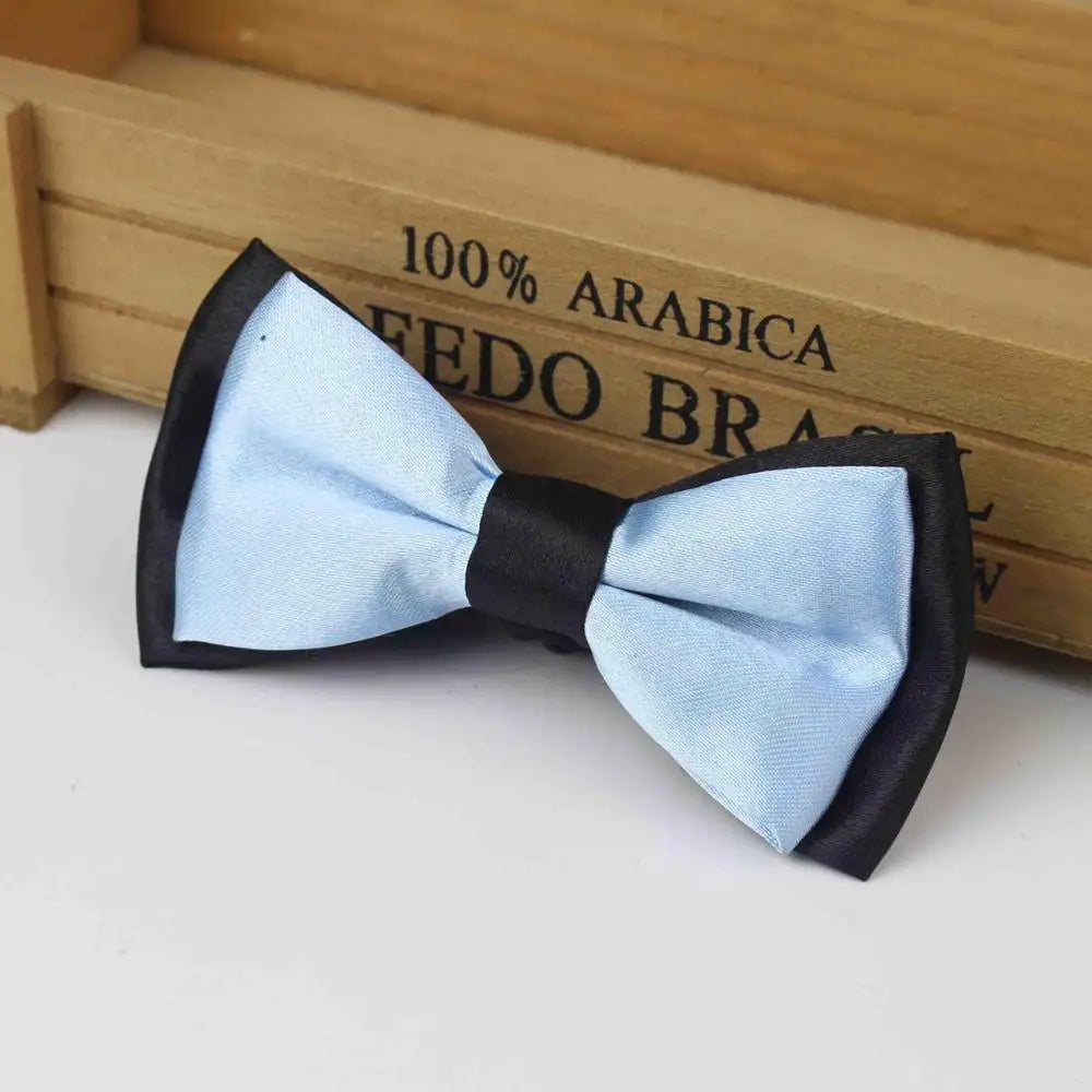 Classic Kid Suit Neckwear Baby Boy's Girls Fashion Solid Color Adjustable BowtiE Chlidren Two Tone Pet Dog Cat Bow Tie