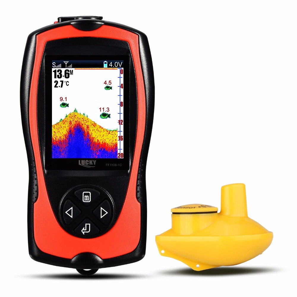 LUCKY FF1108-1CW 100m Wireless Operating Range Wireless Sonar Color Fishfinder 90 Degrees Sonar Coverage Echo Sounder