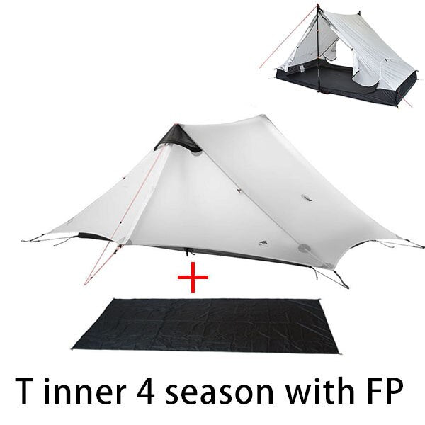2023 T Zipper Inner Open Version LanShan 2 Two Person No-See-Um Light Weight 3 Seasons/4 Seasons 15D Silnylon Rodless Tent