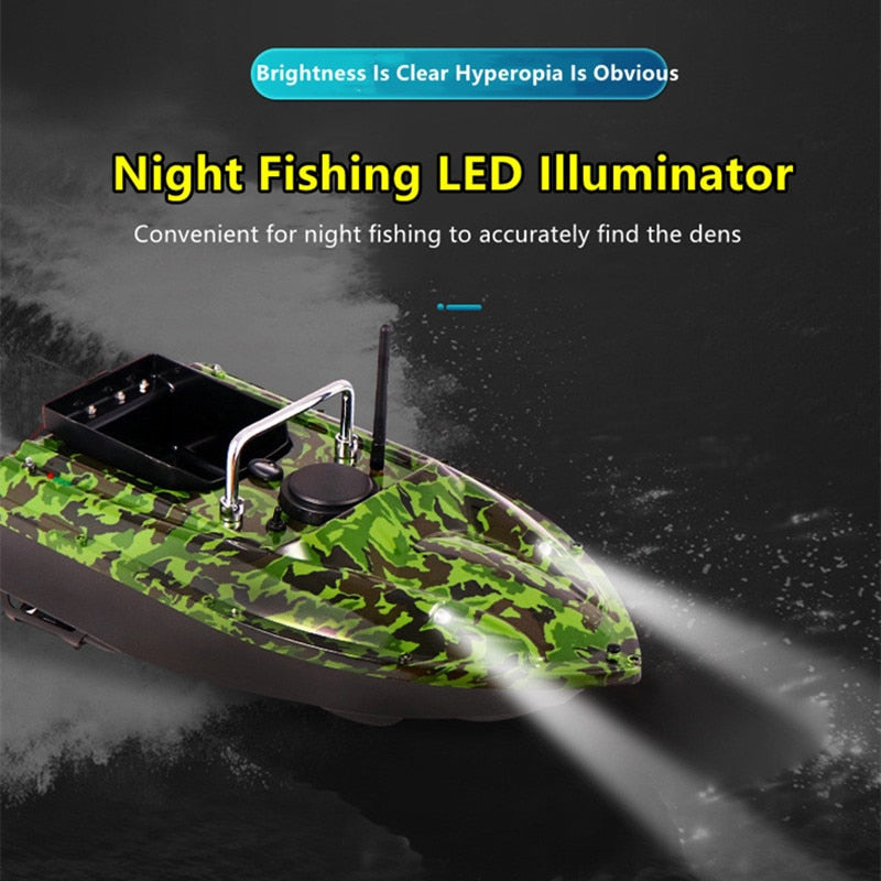 Smart Fixed Speed Cruise Radio Remote Control Fishing Bait Boat 1.5KG 500M Dual Night Light Lure Fishing RC Bait Boat Fishing