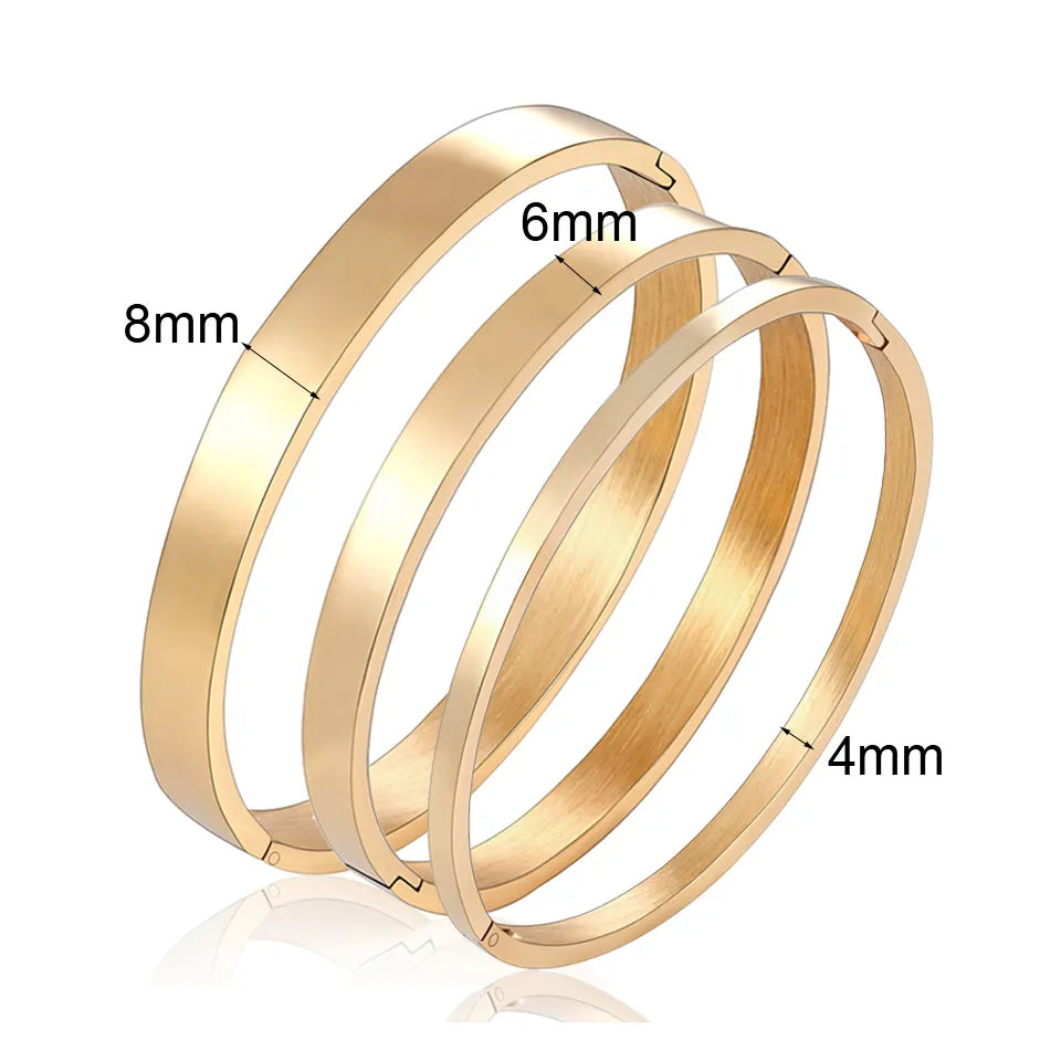 BOBASI New Stainless Steel Round Bangles& Bangles Three Colors Trendy Charm Bracelets Jewelry for Women Love Wedding Brand