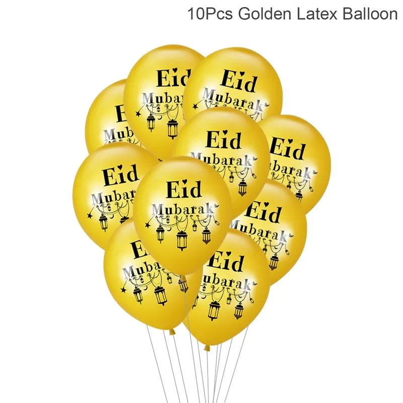 Eid Mubarak Banner Balloons Ramadan Kareem Islamic Muslim Party Decor Ramadan Decoration for Home 2024 Adha Aid Mubarak
