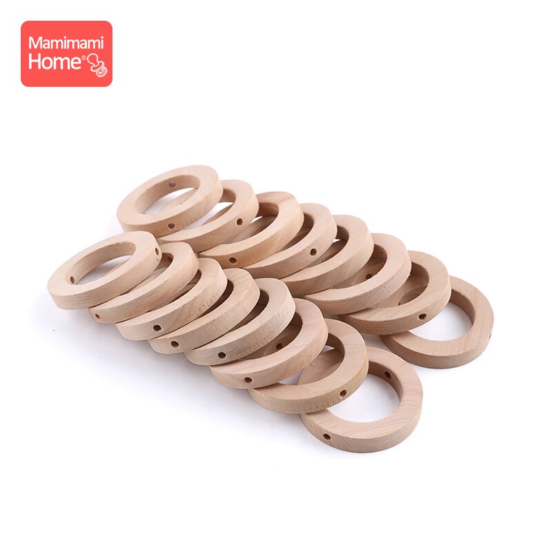20PCS 25*8MM Wood Teether DIY Crafts for Baby Nursing Bracelets Necklace Wooden Rings Children'S Goods Teething Wooden Blank Toy