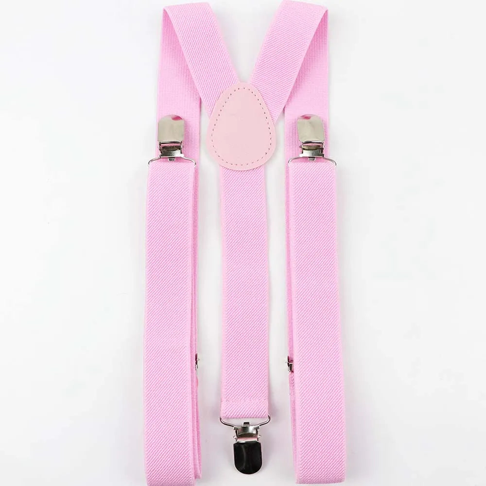 Solid Color Man's Belt Men Women Suspenders Polyester Y-Back Braces Adjustable Elastic