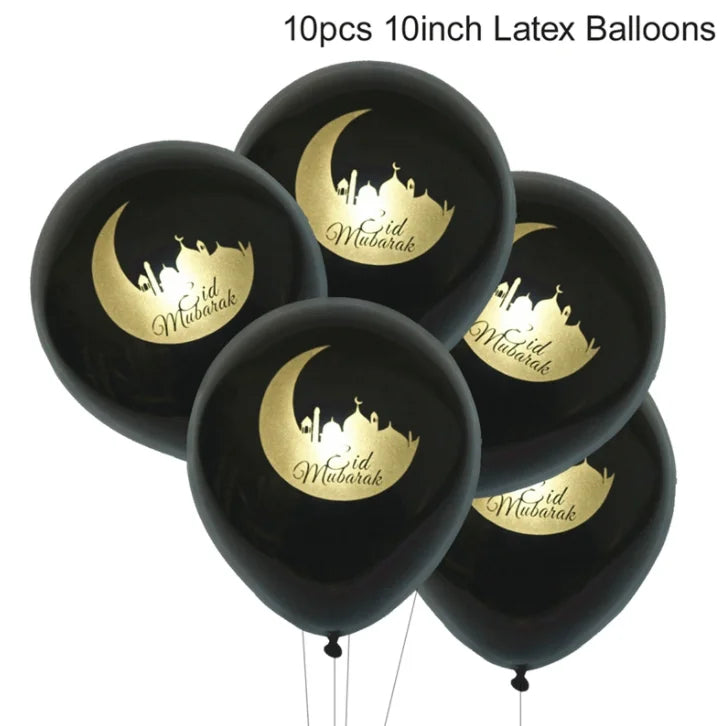 Eid Mubarak Banner Balloons Ramadan Kareem Islamic Muslim Party Decor Ramadan Decoration for Home 2024 Adha Aid Mubarak