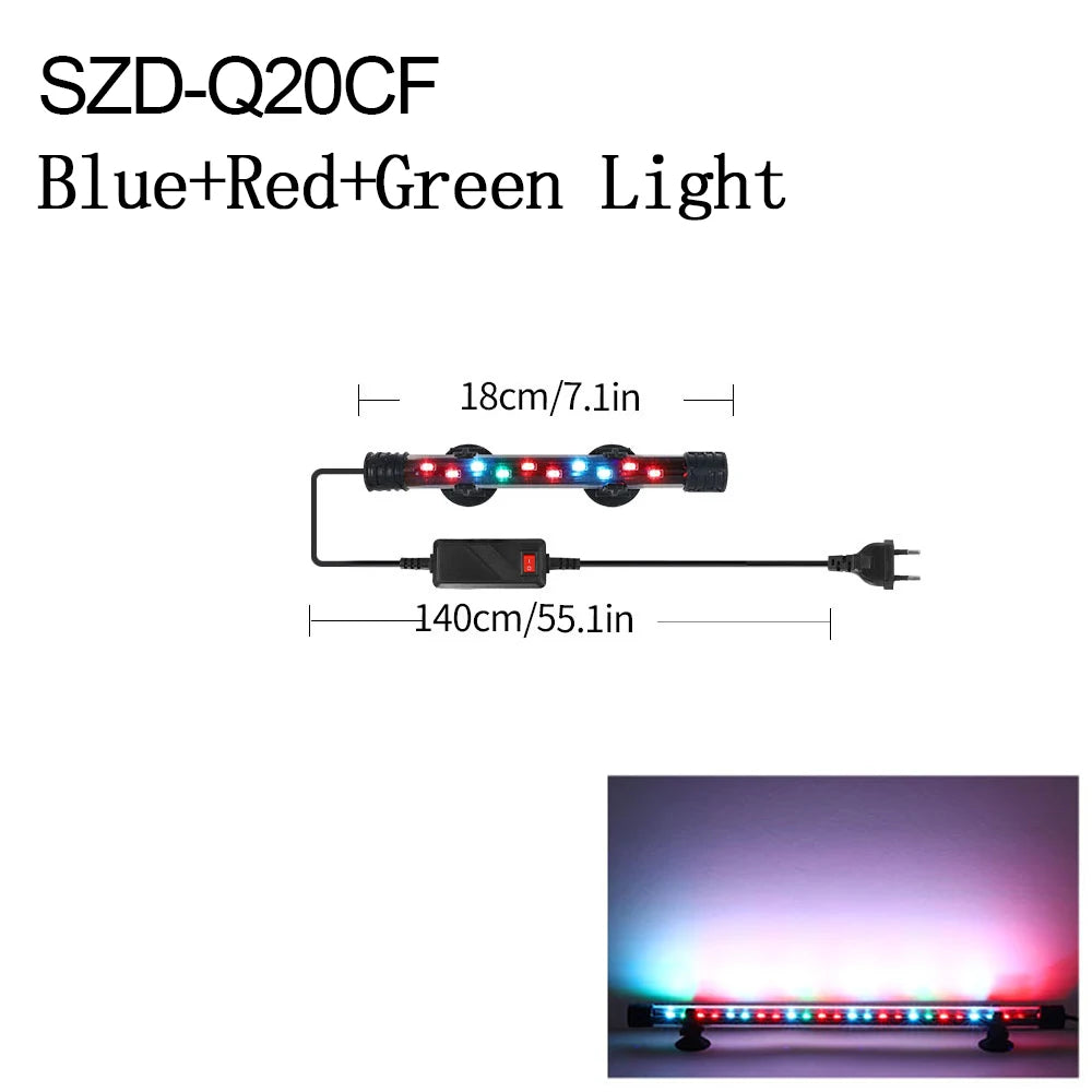 18-54cm Aquarium Light Fish Tank Submersible Light Lamp Waterproof Underwater LED Lights Aquarium Lighting