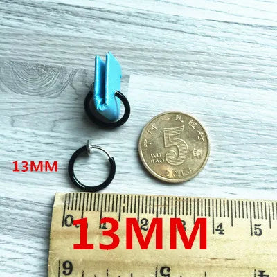 2PCS Unisex Punk Clip on Ear Without Piercing No Hole Fake Body Nose Lip Small Gold Silver Black Plating Earrings for Women Men