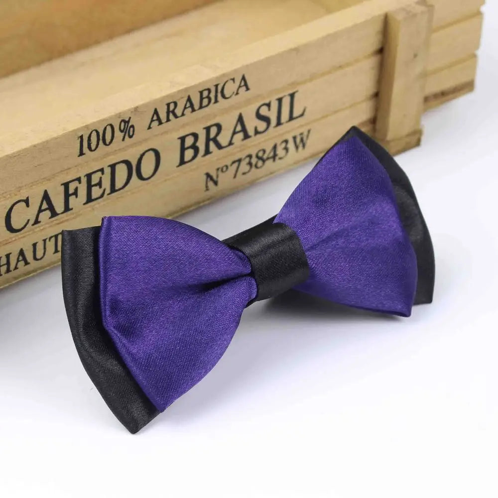 Classic Kid Suit Neckwear Baby Boy's Girls Fashion Solid Color Adjustable BowtiE Chlidren Two Tone Pet Dog Cat Bow Tie