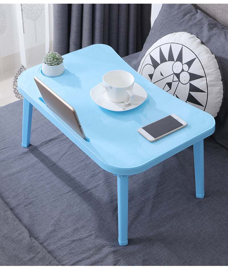 Folding Laptop Table Notebook Desk Breakfast Serving Bed Trays Adjustable Foldable With Flip Top and Legs Computer Desk Stand