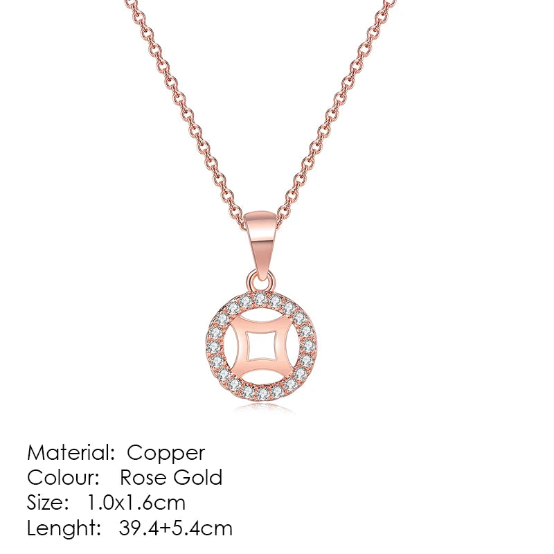 ZHOUYANG Pendant Necklaces Jewelry for Women Rose Gold Color Chain Jewellery Heart Necklace Cubic Zirconia N388
