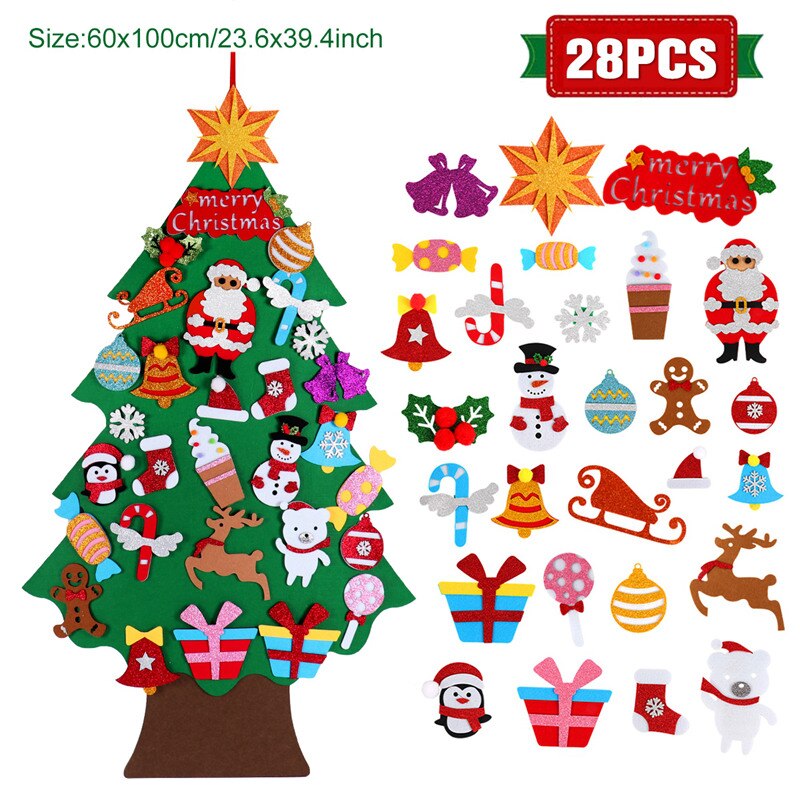 3D DIY Conical Felt Christmas Children Christmas Decor Christmas Ornaments Christmas Decorations for Home New Year Deco Noel