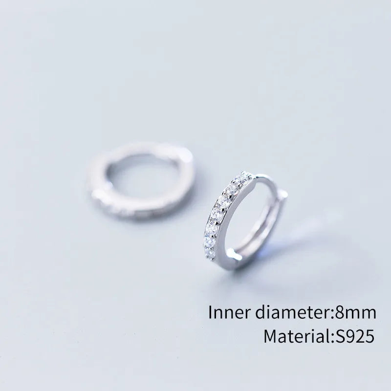 INZATT Real 925 Sterling Silver Minimalist Geometric Zircon Round Hoop Earrings for Women Party 2019 Fine Jewelry Accessory