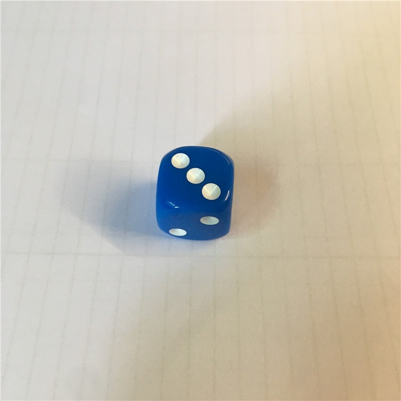 10Pcs High Quality 16mm Multi Color Six Sided Spot D6 Playing Games Opaque Point Dice for Bar Pub Club Party Board Game