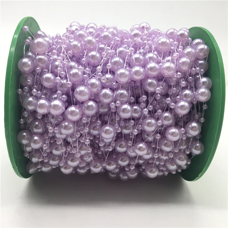 5yards Fishing Line Artificial Pearls Beads Chain Garland Flowers Wedding Christmas Decoration Brides Headgear 3mm 8mm Beads