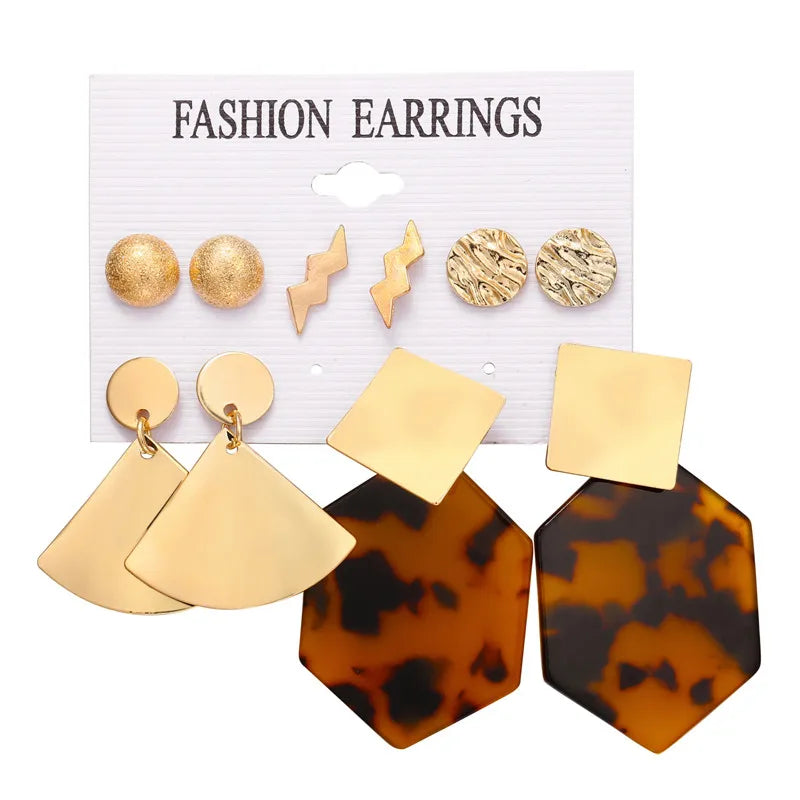 17KM 30 Boho Tassel Earrings Bohemian Long Earrings Set for Women Brincos Geometric Fabric Drop Earring Female Fashion Jewelry