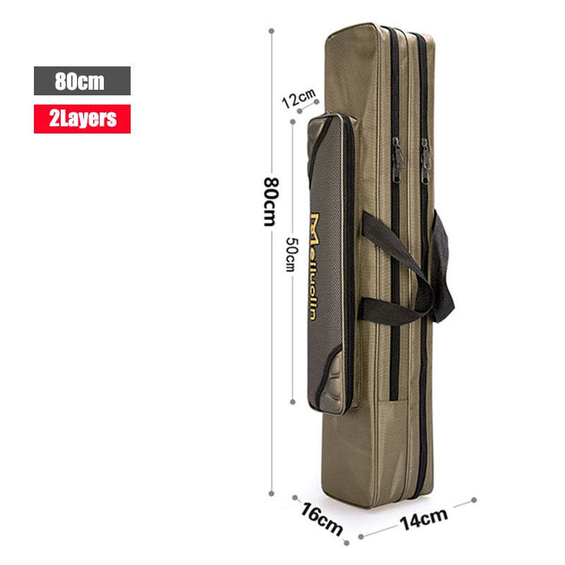 80cm 110cm 120cm Thick Oxford Fishing Bags Foldable Fishing Rod Fishing Pole Tools Storage Bag Large Capacity Pesca Bag XA114G