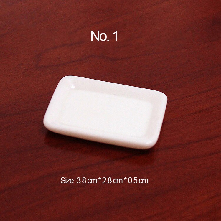 10pcs White Plate Dishes Simulation Plates Miniature Pretend Play Kitchen Toys Dinner Tableware Doll House Accessories Kids