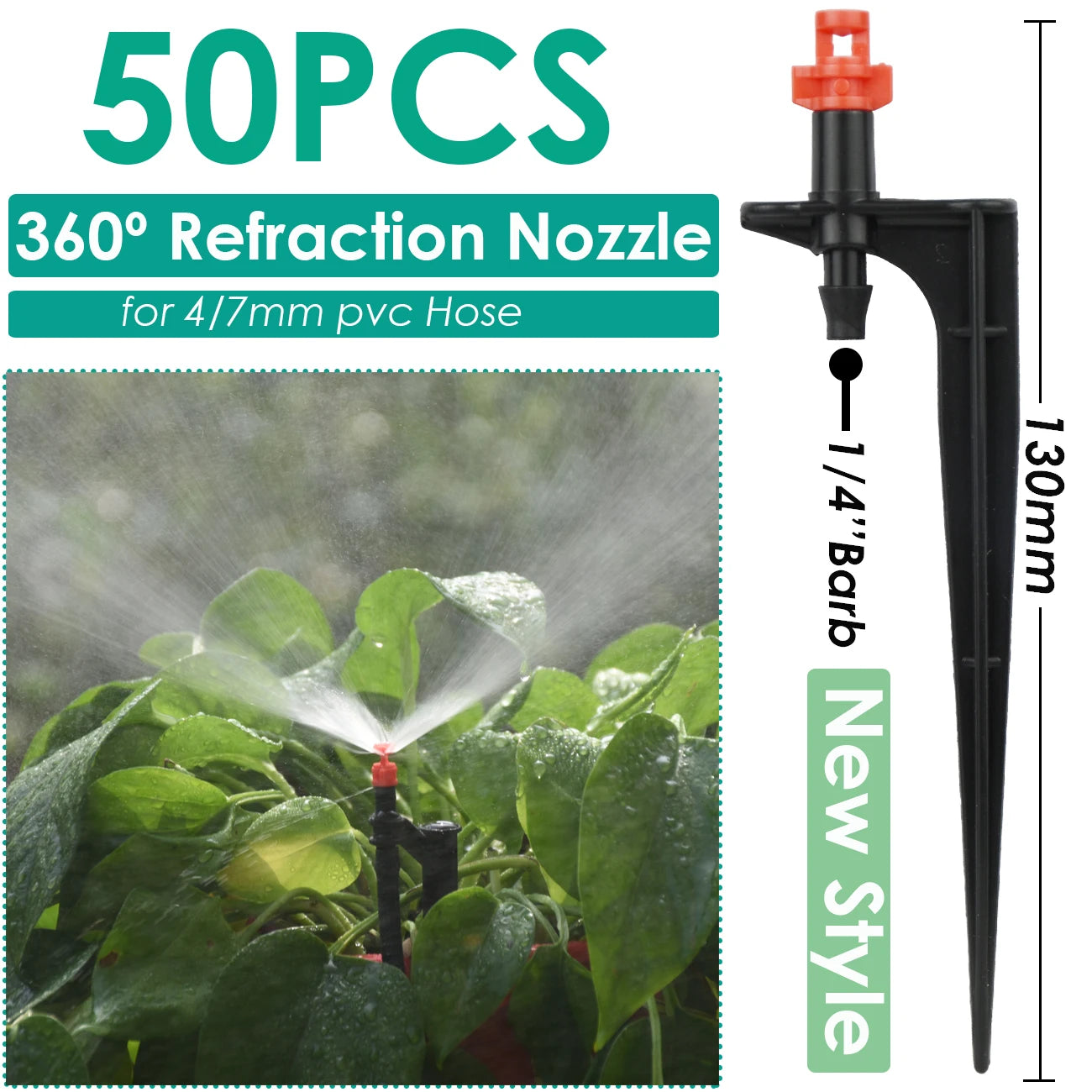 KESLA Garden Watering Drip Irrigation Adjustable Sprinkler 360 Degree Dripper Inserting Ground Fit 4/7mm Hose Greenhouses Yard