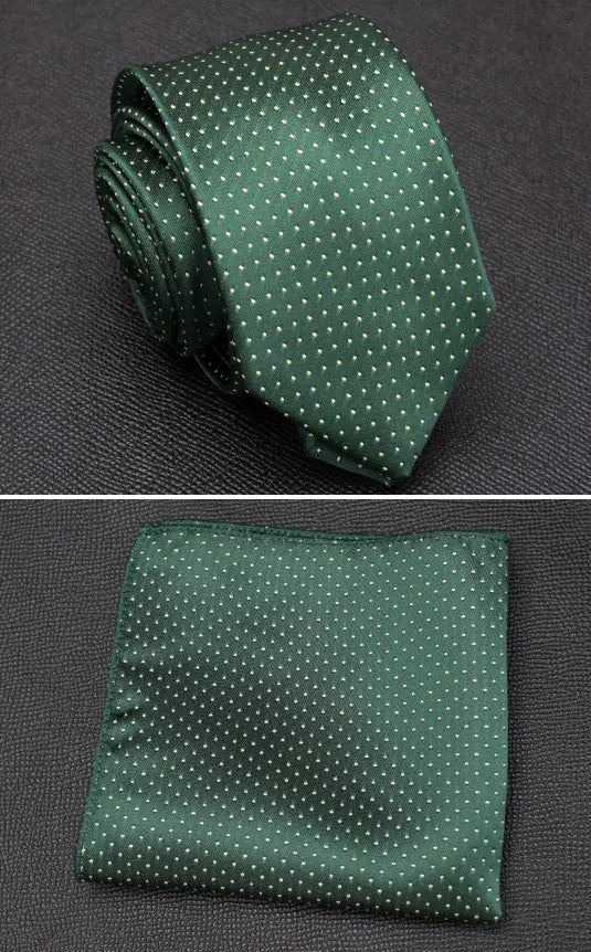 XGVOKH Men Tie Cravat Set Fashion Wedding Ties for Men Hanky Necktie Dot Striped Gravata Jacquard Tie Social Party Accessories