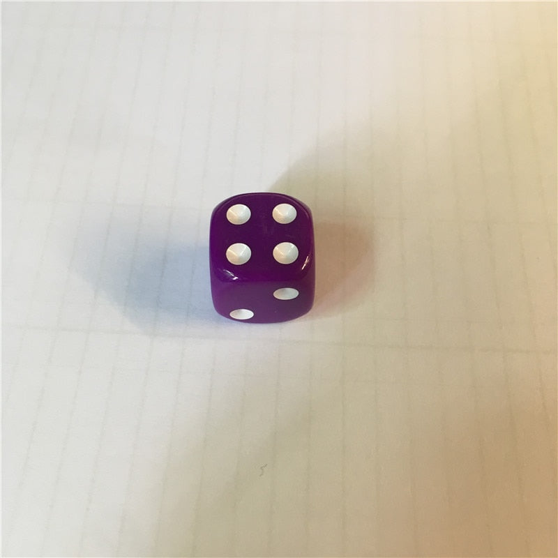 10Pcs High Quality 16mm Multi Color Six Sided Spot D6 Playing Games Opaque Point Dice for Bar Pub Club Party Board Game