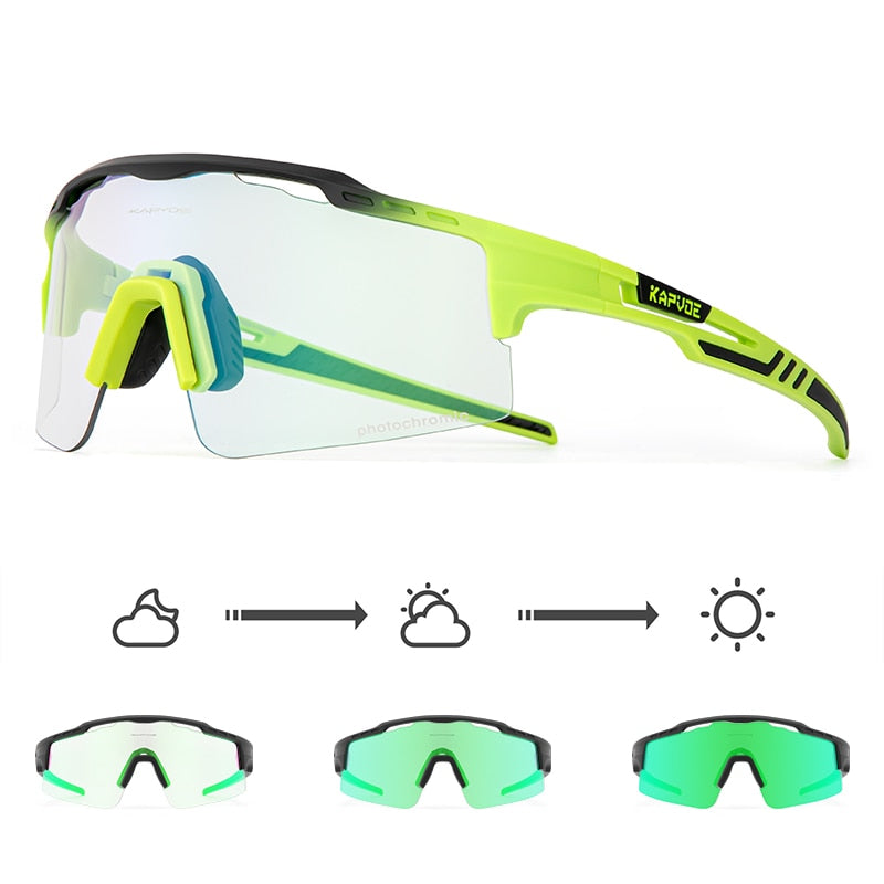 Kapvoe New Photochromic Men Women Sunglasses MTB Road Cycling Glasses Outdoor Sports Glasses UV400 Bicycle Eyewear Bike Goggles