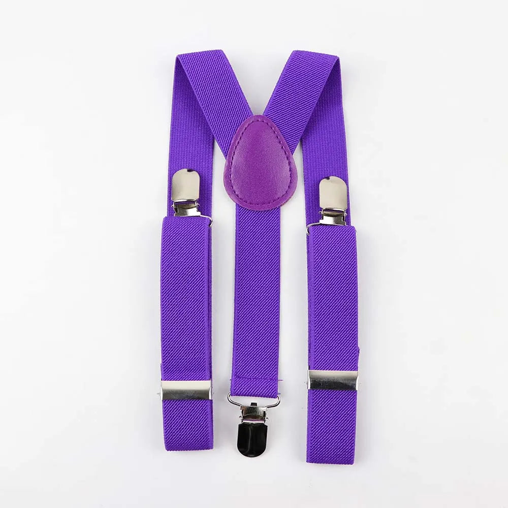 Solid Color Children Belt Baby Boys Suspenders Polyester Y-Back Braces Adjustable Elastic Kids