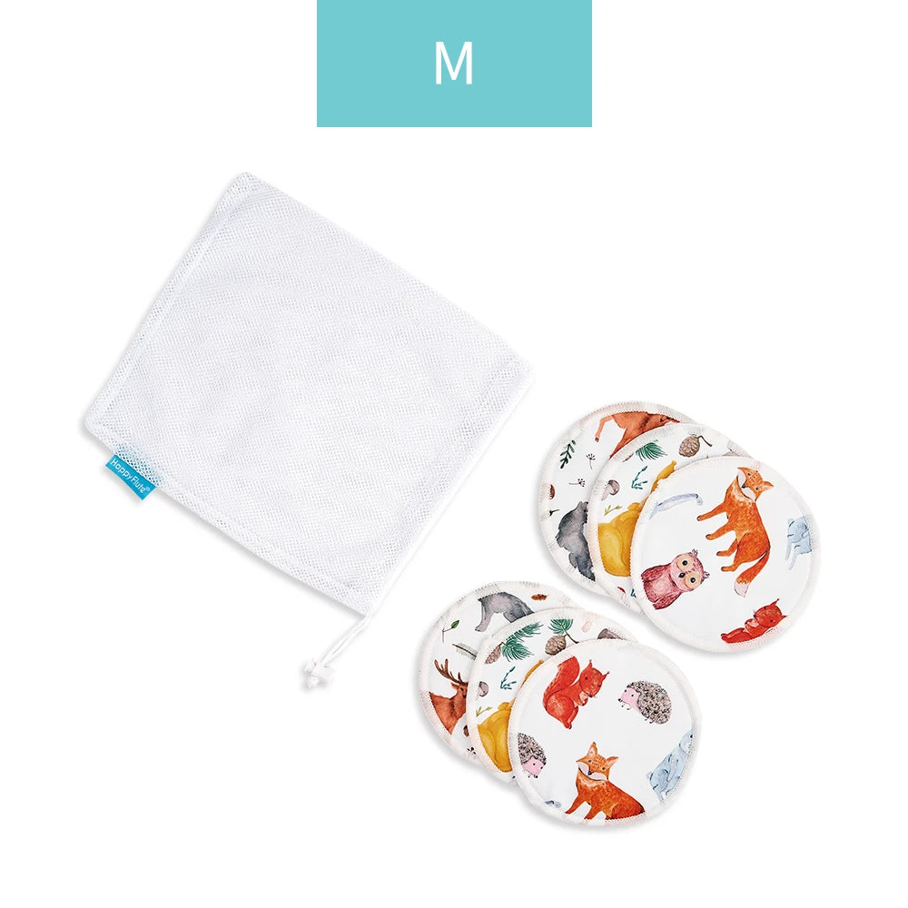 HappyFlute Bamboo Breast Pad Nursing Pads for Mum Waterproof Washable Feeding Pad Bamboo Reusable Breast Pads With Laundry Bag
