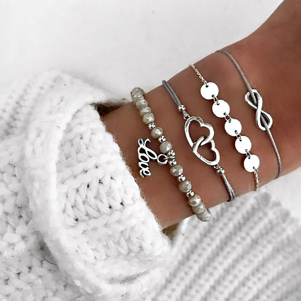 Boho Rope Bracelets & Bangles for Women Bohemian Beaded Charm Bracelet Femme Se Multilayer Jewelry Accessories Bijoux