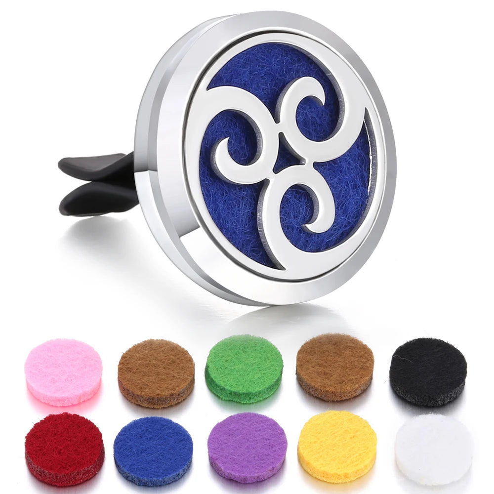 Aromatherapy Jewelry Car Perfume Diffuser Clip 30mm Flower Tree of Life Perfume Essential Oil Diffuser Locket Pendant Necklace