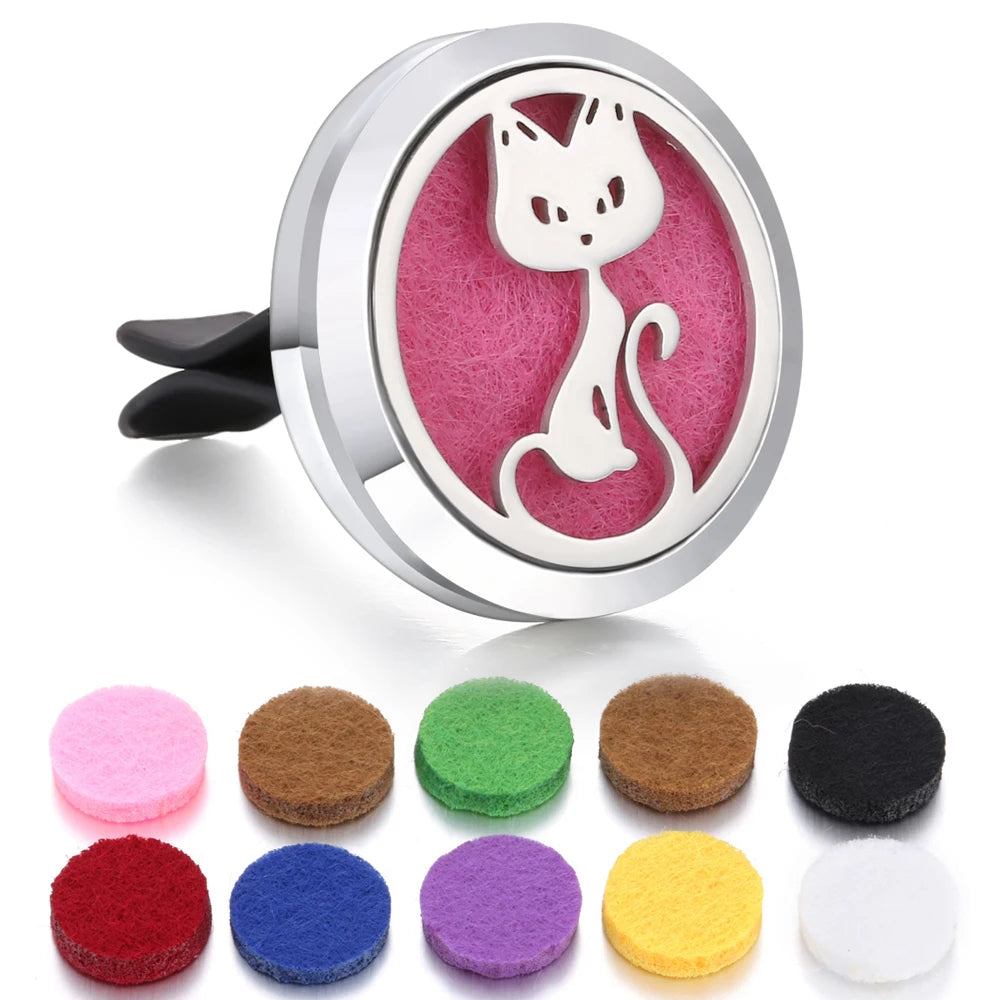 Aromatherapy Jewelry Car Perfume Diffuser Clip 30mm Flower Tree of Life Perfume Essential Oil Diffuser Locket Pendant Necklace