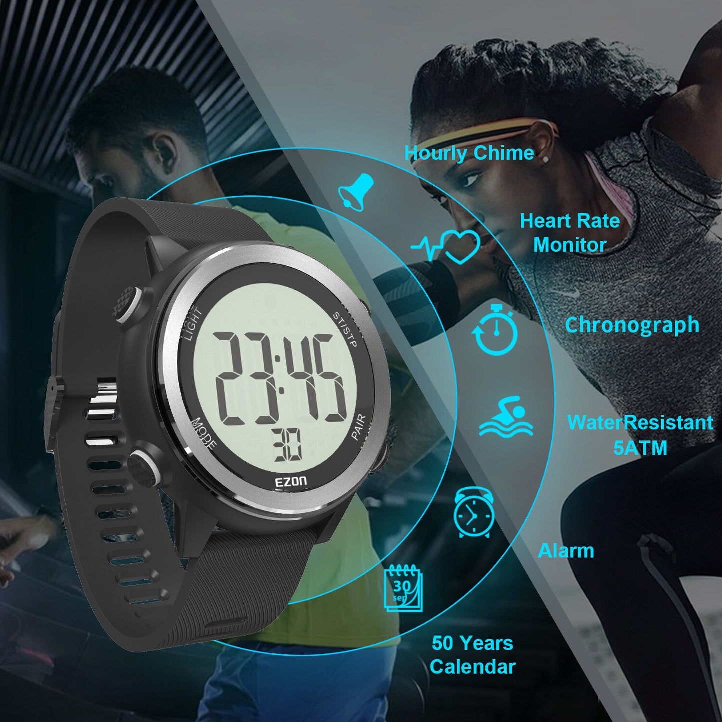Heart Rate Monitor Men Sports Polar Watches Waterproof Digital Wireless Running Cycling Chest Strap Men Women Sports Watch