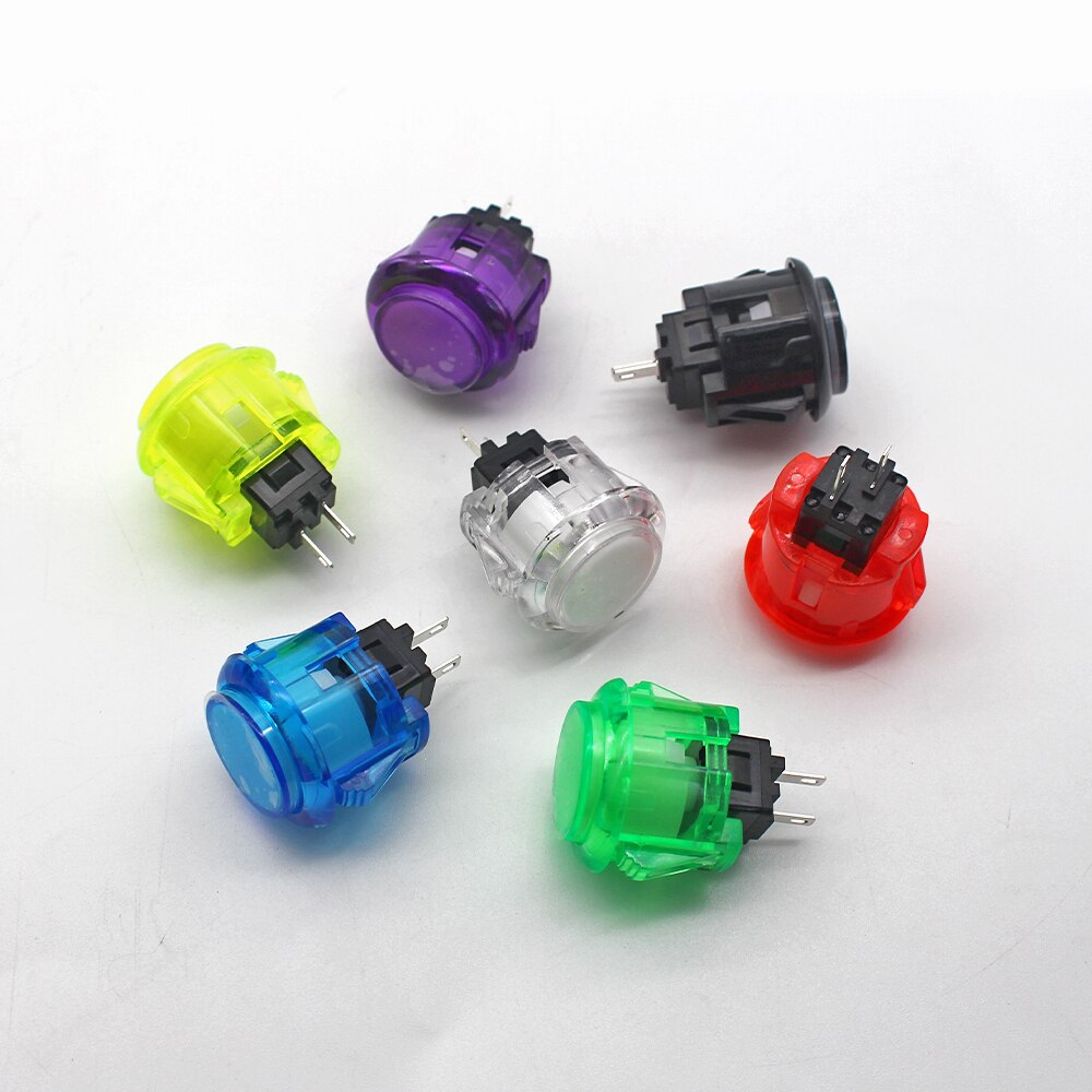 10 Pcs Transparent No LED Arcade 30mm Push Button Copy SANWA Replace OBSF-30 OBSN-30 for DIY Raspberry Pi MAME PC Pandora Game