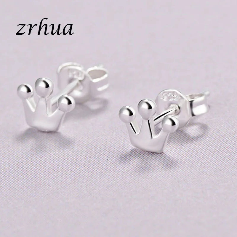 Newest 925 Sterling Silver Needle Women's Jewelry Cute Chic Stud Earrings for School Girls Kids Lady Birthday S925 Stamp